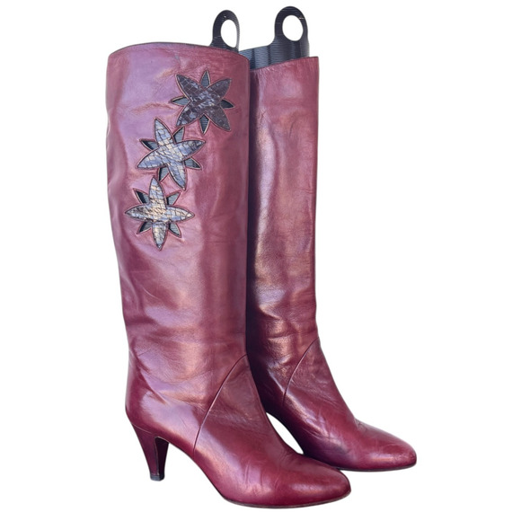 Bruno Magli Women’s Leather Tall Heeled Boots Size 9.5 (40) Burgundy• Italian - Picture 15 of 15